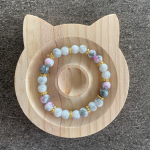 Armband pink und grau (Glasperlen)