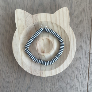 Clay beads Schwarz weiss